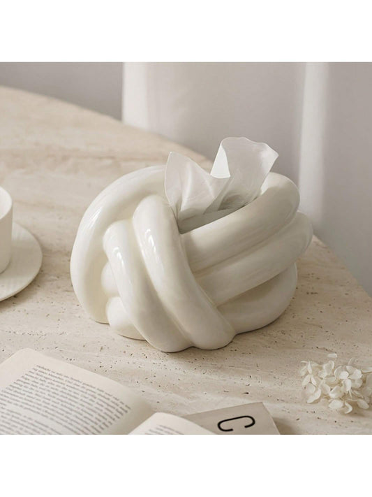 Knot Design Ceramic Tissue Box