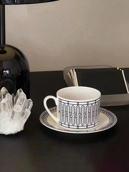 Hermès H Deco Ceramic Coffee Mug & Saucer