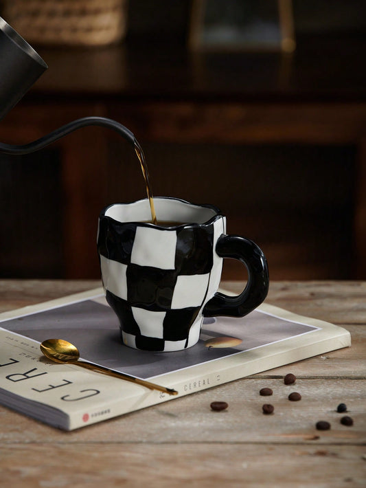 Black & White Checkerboard Ceramic Mug