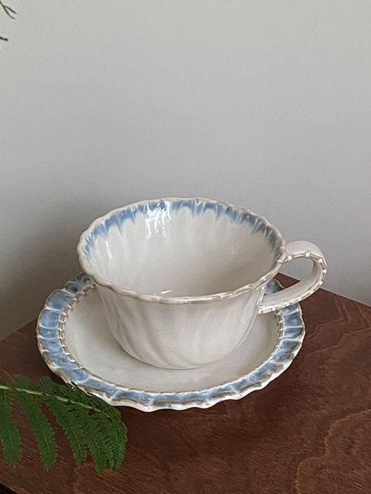 Blue Antique Ceramic Cup & Saucer