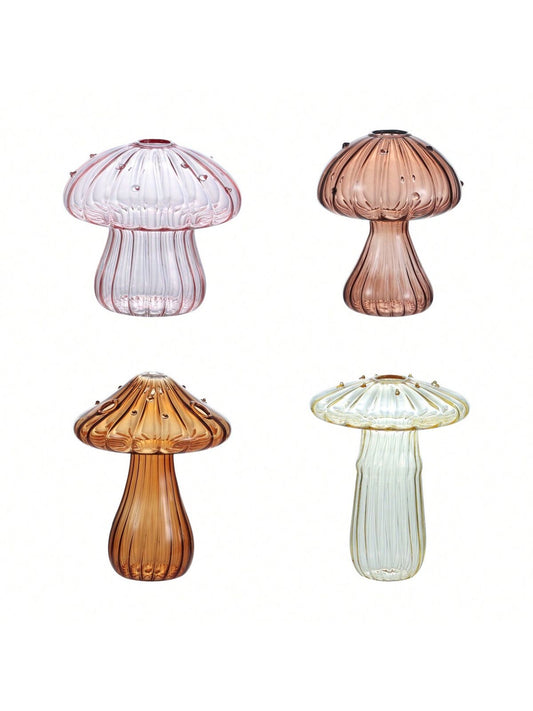 4pcs/set Mushroom Glass Vase